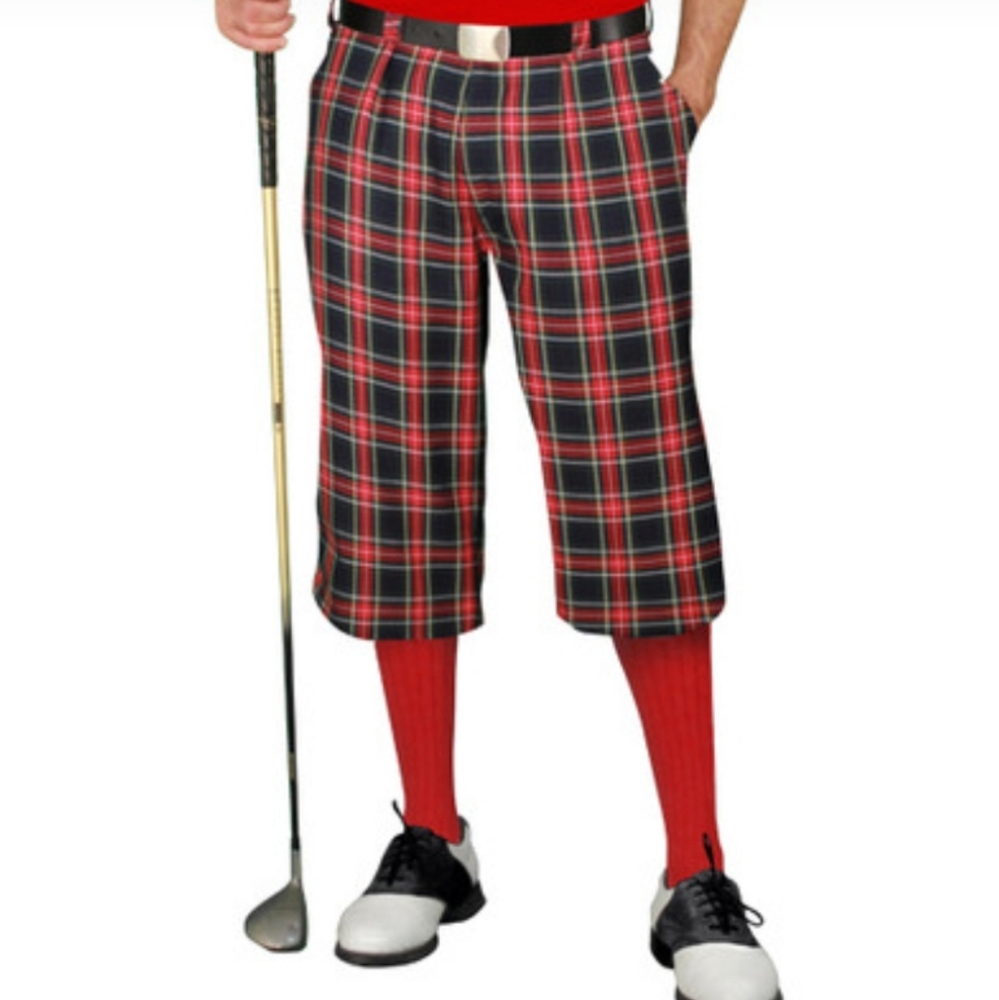 Golf Knickers  Mens Navy Tartan Plaid Classic Golf Pants sz 44 Short